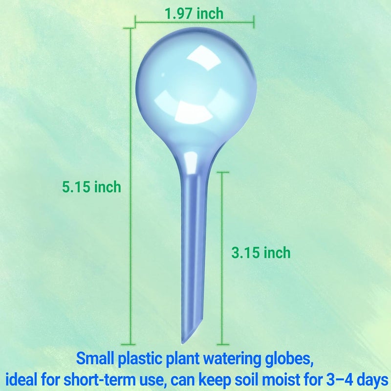 WHTCHSU 2 Pack Small Self-Plant Watering Globes – Automatic Plant Waterer Bulbs, Plant Watering System for Indoor and Outdoor Potted Houseplants, Plant Watering Devices (Blue, Small Size) - Image 2